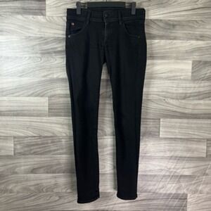 Hudson Womens Skinny Jeans Black‎ Stretch Pockets Zipper Denim Casual USA 27